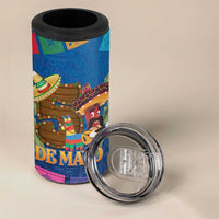 Mexico Cinco De Mayo 2025 4 in 1 Can Cooler Tumbler Chili Pepper Let's Fiesta