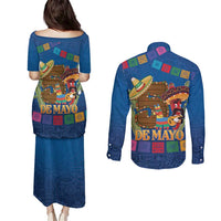 Mexico Cinco De Mayo 2025 Couples Matching Puletasi and Long Sleeve Button Shirt Chili Pepper Let's Fiesta