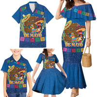 Mexico Cinco De Mayo 2025 Family Matching Mermaid Dress and Hawaiian Shirt Chili Pepper Let's Fiesta