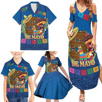Mexico Cinco De Mayo 2025 Family Matching Summer Maxi Dress and Hawaiian Shirt Chili Pepper Let's Fiesta