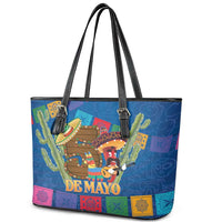 Mexico Cinco De Mayo 2025 Leather Tote Bag Chili Pepper Let's Fiesta