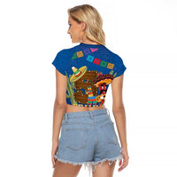 Mexico Cinco De Mayo 2025 Raglan Cropped T Shirt Chili Pepper Let's Fiesta - Wonder Print Shop