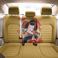 Japanese Geisha Koi Fish Back Car Seat Cover Cherry Blossoms Yellow Seigaiha Pattern - Wonder Print Shop