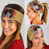 Japanese Geisha Koi Fish Neck Gaiter Cherry Blossoms Yellow Seigaiha Pattern - Wonder Print Shop
