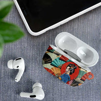 Japanese Geisha Katana AirPods Case Japan Sensu Seigaiha Pattern - Wonder Print Shop
