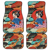 Japanese Geisha Katana Car Mats Japan Sensu Seigaiha Pattern - Wonder Print Shop