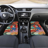 Japanese Geisha Katana Car Mats Japan Sensu Seigaiha Pattern - Wonder Print Shop
