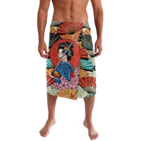Japanese Geisha Katana Lavalava Japan Sensu Seigaiha Pattern - Wonder Print Shop