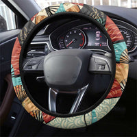 Japanese Geisha Katana Steering Wheel Cover Japan Sensu Seigaiha Pattern - Wonder Print Shop