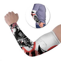 Japanese Samurai Warrior Enso Arm Sleeves Japan Pagoda Sakura Watercolor - Wonder Print Shop