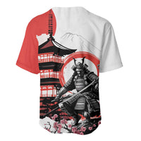 Japanese Samurai Warrior Enso Baseball Jersey Japan Pagoda Sakura Watercolor - Wonder Print Shop