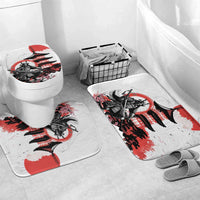 Japanese Samurai Warrior Enso Bathroom Set Japan Pagoda Sakura Watercolor - Wonder Print Shop