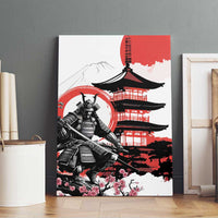 Japanese Samurai Warrior Enso Canvas Wall Art Japan Pagoda Sakura Watercolor - Wonder Print Shop