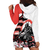 Japanese Samurai Warrior Enso Hoodie Dress Japan Pagoda Sakura Watercolor - Wonder Print Shop