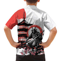 Japanese Samurai Warrior Enso Kid Hawaiian Shirt Japan Pagoda Sakura Watercolor - Wonder Print Shop