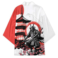 Japanese Samurai Warrior Enso Kimono Japan Pagoda Sakura Watercolor - Wonder Print Shop