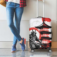 Japanese Samurai Warrior Enso Luggage Cover Japan Pagoda Sakura Watercolor - Wonder Print Shop