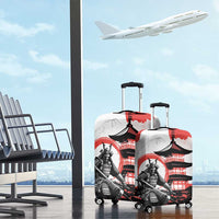 Japanese Samurai Warrior Enso Luggage Cover Japan Pagoda Sakura Watercolor - Wonder Print Shop