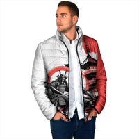 Japanese Samurai Warrior Enso Padded Jacket Japan Pagoda Sakura Watercolor - Wonder Print Shop