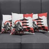 Japanese Samurai Warrior Enso Pillow Cover Japan Pagoda Sakura Watercolor - Wonder Print Shop