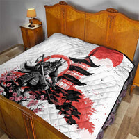 Japanese Samurai Warrior Enso Quilt Japan Pagoda Sakura Watercolor - Wonder Print Shop