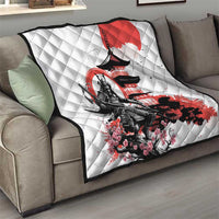Japanese Samurai Warrior Enso Quilt Japan Pagoda Sakura Watercolor - Wonder Print Shop