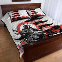 Japanese Samurai Warrior Enso Quilt Bed Set Japan Pagoda Sakura Watercolor - Wonder Print Shop