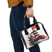 Japanese Samurai Warrior Enso Shoulder Handbag Japan Pagoda Sakura Watercolor - Wonder Print Shop