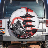Japanese Samurai Warrior Enso Spare Tire Cover Japan Pagoda Sakura Watercolor - Wonder Print Shop