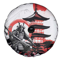 Japanese Samurai Warrior Enso Spare Tire Cover Japan Pagoda Sakura Watercolor - Wonder Print Shop