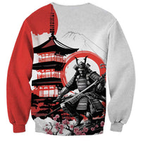 Japanese Samurai Warrior Enso Sweatshirt Japan Pagoda Sakura Watercolor - Wonder Print Shop