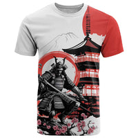 Japanese Samurai Warrior Enso T Shirt Japan Pagoda Sakura Watercolor - Wonder Print Shop
