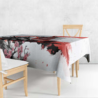Japanese Samurai Warrior Enso Tablecloth Japan Pagoda Sakura Watercolor - Wonder Print Shop