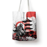 Japanese Samurai Warrior Enso Tote Bag Japan Pagoda Sakura Watercolor - Wonder Print Shop