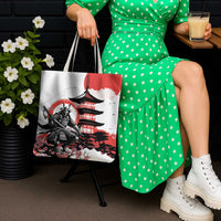Japanese Samurai Warrior Enso Tote Bag Japan Pagoda Sakura Watercolor - Wonder Print Shop