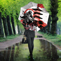 Japanese Samurai Warrior Enso Umbrella Japan Pagoda Sakura Watercolor - Wonder Print Shop