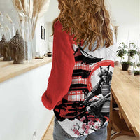 Japanese Samurai Warrior Enso Women Casual Shirt Japan Pagoda Sakura Watercolor - Wonder Print Shop