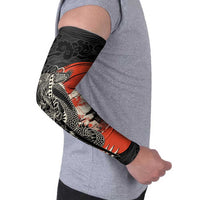 Japanese Dragon Katana Enso Arm Sleeves Japan Pagoda Seamless Cloud - Wonder Print Shop