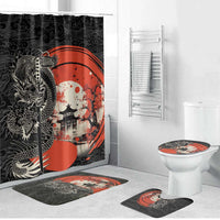 Japanese Dragon Katana Enso Bathroom Set Japan Pagoda Seamless Cloud - Wonder Print Shop