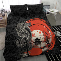 Japanese Dragon Katana Enso Bedding Set Japan Pagoda Seamless Cloud - Wonder Print Shop
