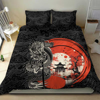 Japanese Dragon Katana Enso Bedding Set Japan Pagoda Seamless Cloud - Wonder Print Shop