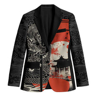 Japanese Dragon Katana Enso Blazer Japan Pagoda Seamless Cloud - Wonder Print Shop