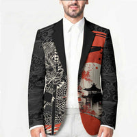 Japanese Dragon Katana Enso Blazer Japan Pagoda Seamless Cloud - Wonder Print Shop