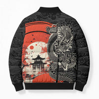 Japanese Dragon Katana Enso Bomber Puffer Jacket Japan Pagoda Seamless Cloud - Wonder Print Shop