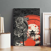 Japanese Dragon Katana Enso Canvas Wall Art Japan Pagoda Seamless Cloud - Wonder Print Shop