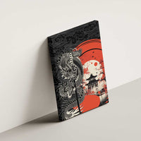Japanese Dragon Katana Enso Canvas Wall Art Japan Pagoda Seamless Cloud - Wonder Print Shop