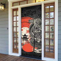 Japanese Dragon Katana Enso Door Cover Japan Pagoda Seamless Cloud - Wonder Print Shop