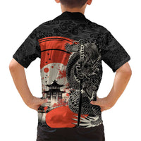 Japanese Dragon Katana Enso Family Matching Tank Maxi Dress and Hawaiian Shirt Japan Pagoda Seamless Cloud - Wonder Print Shop