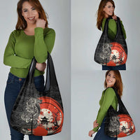 Japanese Dragon Katana Enso Grocery Bag Japan Pagoda Seamless Cloud - Wonder Print Shop