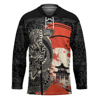 Japanese Dragon Katana Enso Hockey Jersey Japan Pagoda Seamless Cloud - Wonder Print Shop